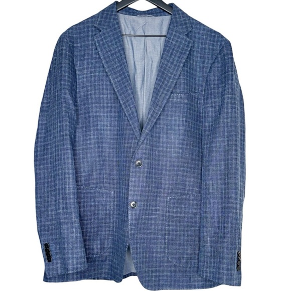Rodd & Gunn Men’s Sport Fit Linen Blend Blazer Jacket Size XL Blue - Picture 1 of 11